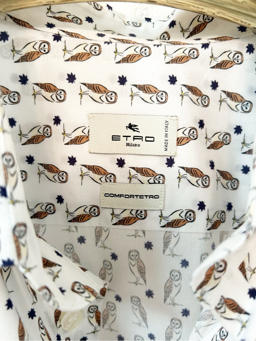 ETRO The Barn Owl Comfortetro Stretch Cotton Button Up Men’s Shirt SZ: 44 - Picture 7 of 16